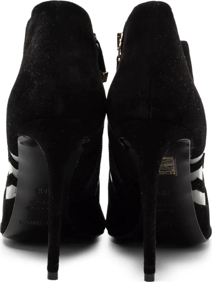 Pre-Owned 110mm Suede Chevron Booties - Image 2