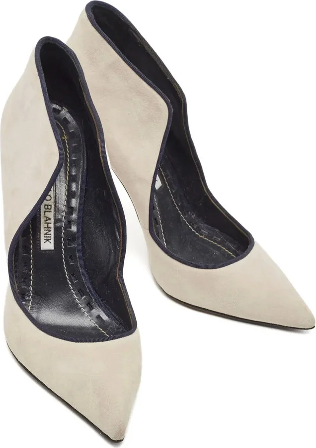 Pre-Owned 110mm Suede Cut-Out Pumps - Image 2