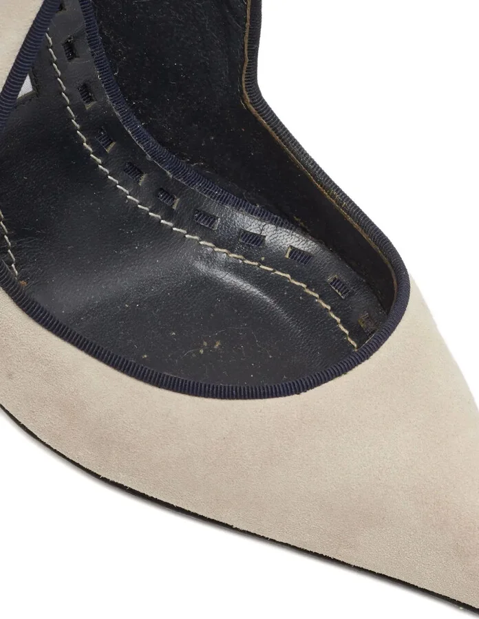 Pre-Owned 110mm Suede Cut-Out Pumps - Image 5