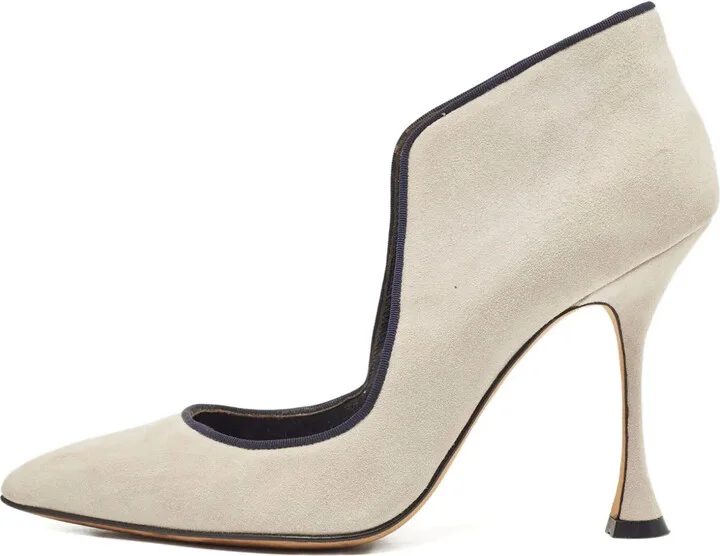 Pre-Owned 110mm Suede Cut-Out Pumps