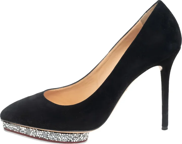 Pre-owned 110mm suede pumps