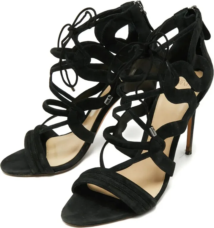 Pre-Owned 110mm Suede Sandals - Image 4