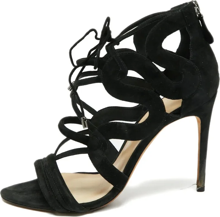 Pre-Owned 110mm Suede Sandals