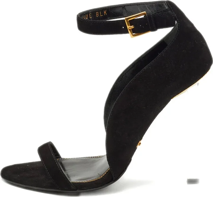 Pre-owned 110mm suede sandals