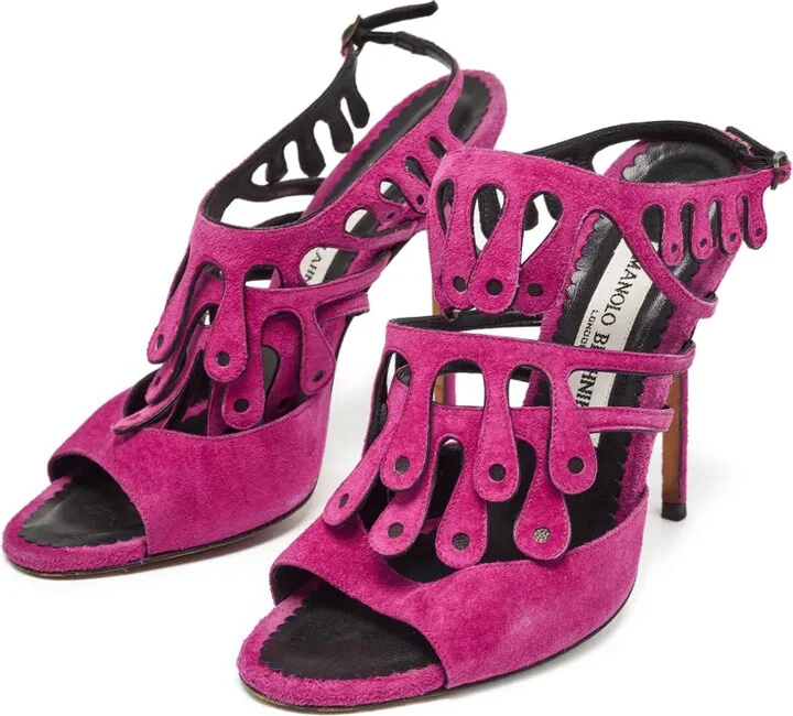 pre-owned 110mm Toubib cut-out suede sandals - Image 3