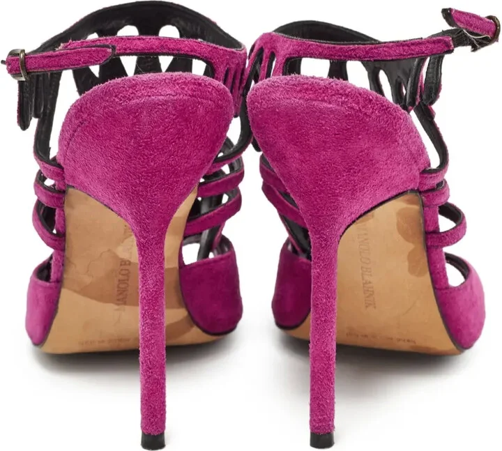 pre-owned 110mm Toubib cut-out suede sandals - Image 4