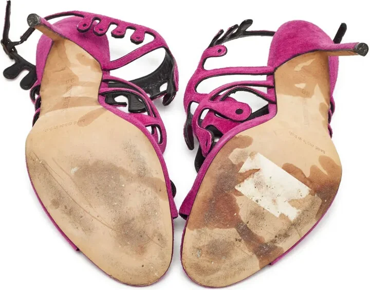 pre-owned 110mm Toubib cut-out suede sandals - Image 5