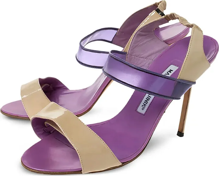 Pre-Owned 110mm Two-Tone Sandals - Image 2