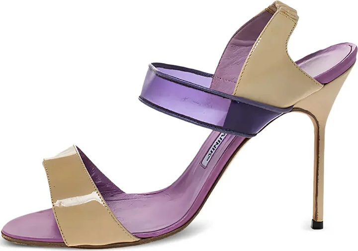 Pre-Owned 110mm Two-Tone Sandals