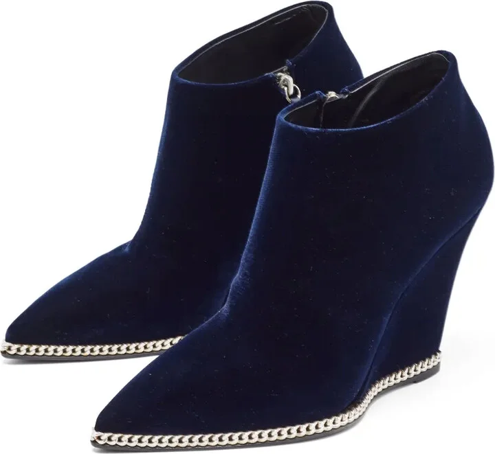 Pre-Owned 110mm Velvet Boots - Image 2