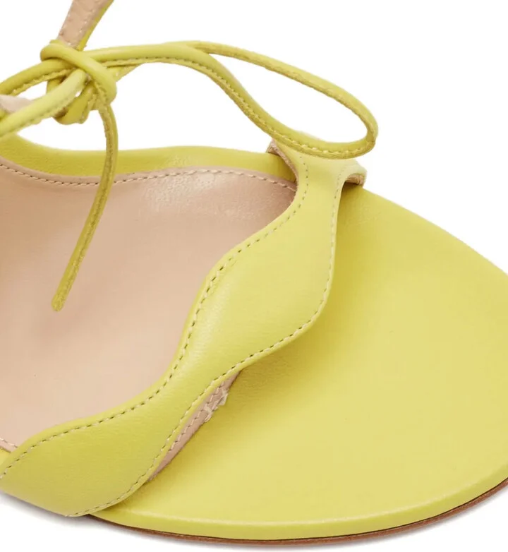 Pre-Owned 110mm Wave Leather Sandals - Image 5