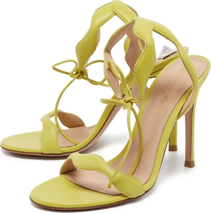 pre-owned 110mm Wavy scalloped strappy sandals - Image 4