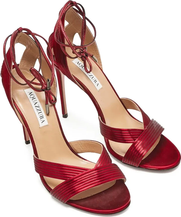 pre-owned 115mm Ari plissé-strap stiletto sandals - Image 2