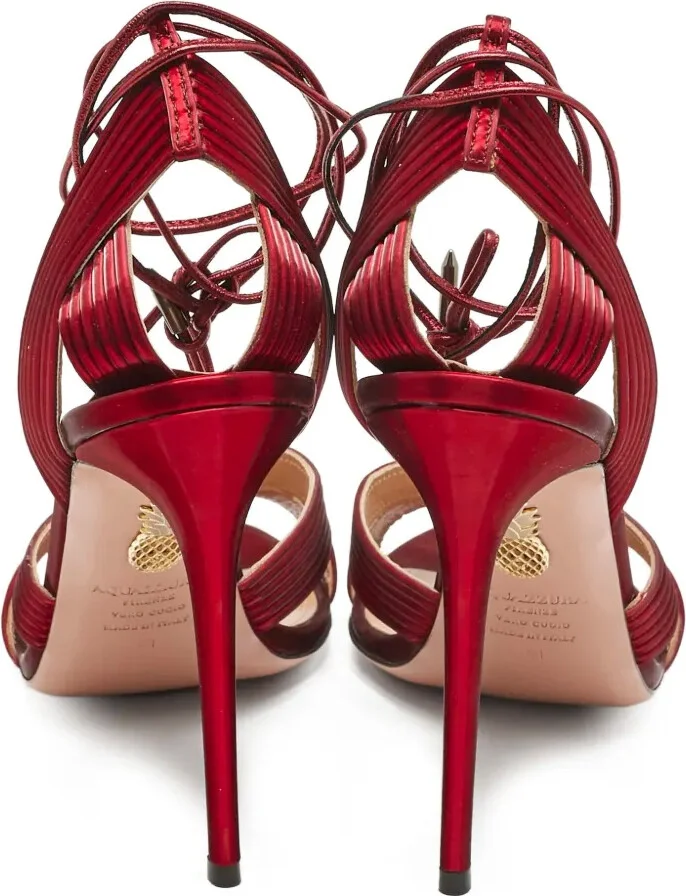 pre-owned 115mm Ari plissé-strap stiletto sandals - Image 3