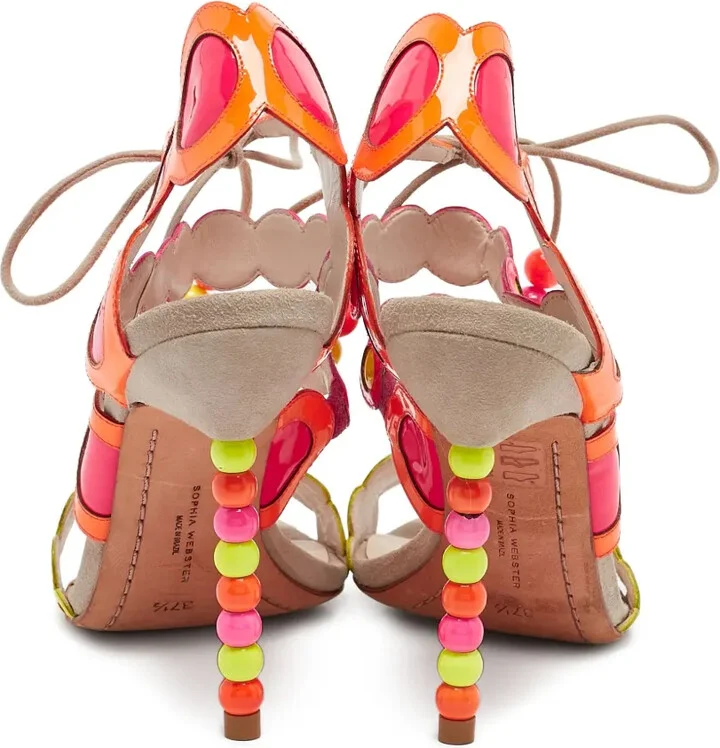 Pre-Owned 115mm Cut-Out Beaded Sandals - Image 2