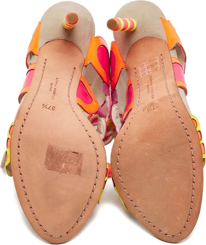 Pre-Owned 115mm Cut-Out Beaded Sandals - Image 3