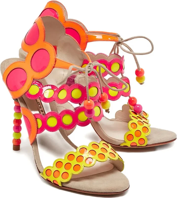 Pre-Owned 115mm Cut-Out Beaded Sandals - Image 4