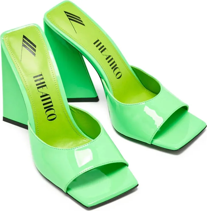pre-owned 115mm Devon patent leather square-toe sandals - Image 2