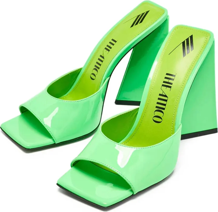 pre-owned 115mm Devon patent leather square-toe sandals