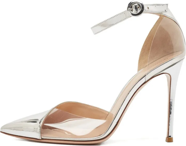Pre-Owned 115mm leather heeled pumps