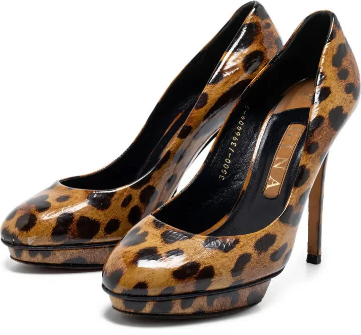 Pre-Owned 115mm Leopard-Print Pumps - Image 2