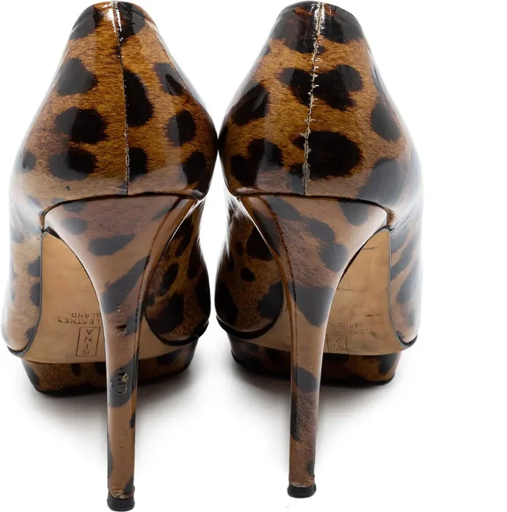 Pre-Owned 115mm Leopard-Print Pumps - Image 3
