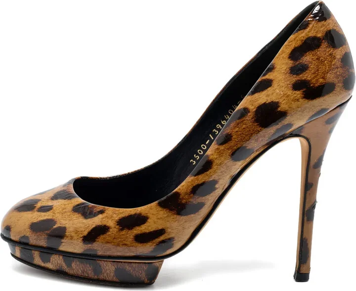Pre-Owned 115mm Leopard-Print Pumps