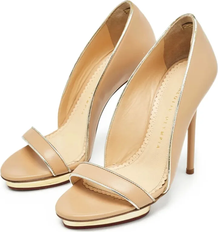 Pre-Owned 115mm Metallic-Trimmed Sandals - Image 4