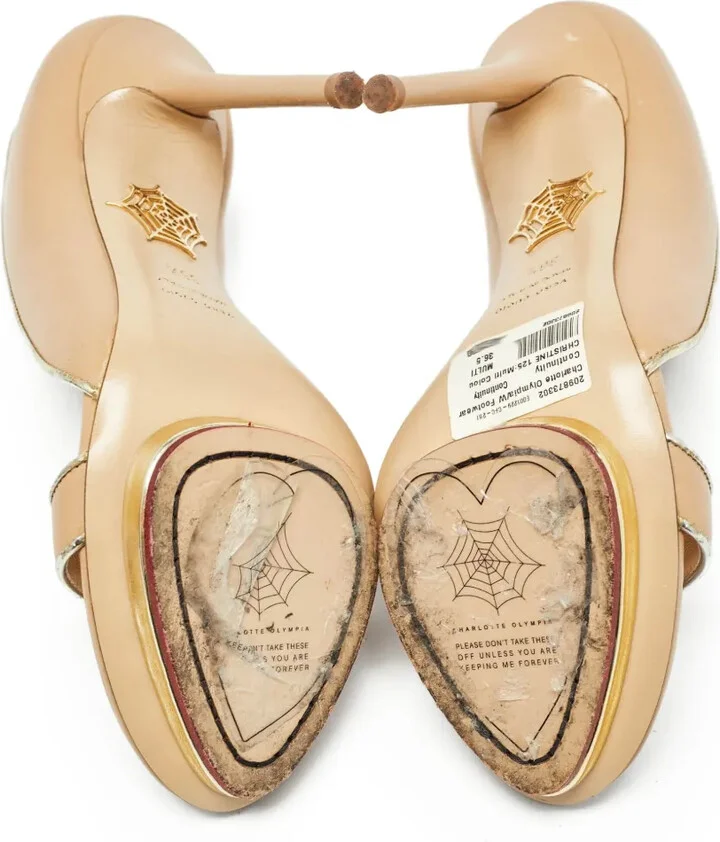 Pre-Owned 115mm Metallic-Trimmed Sandals - Image 5
