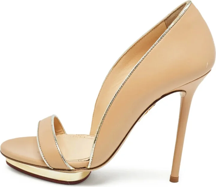 Pre-Owned 115mm Metallic-Trimmed Sandals