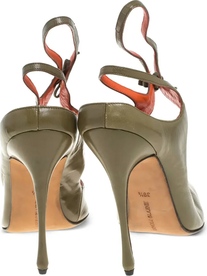 Pre-Owned 115mm Patent Leather Cut Out Pumps - Image 3