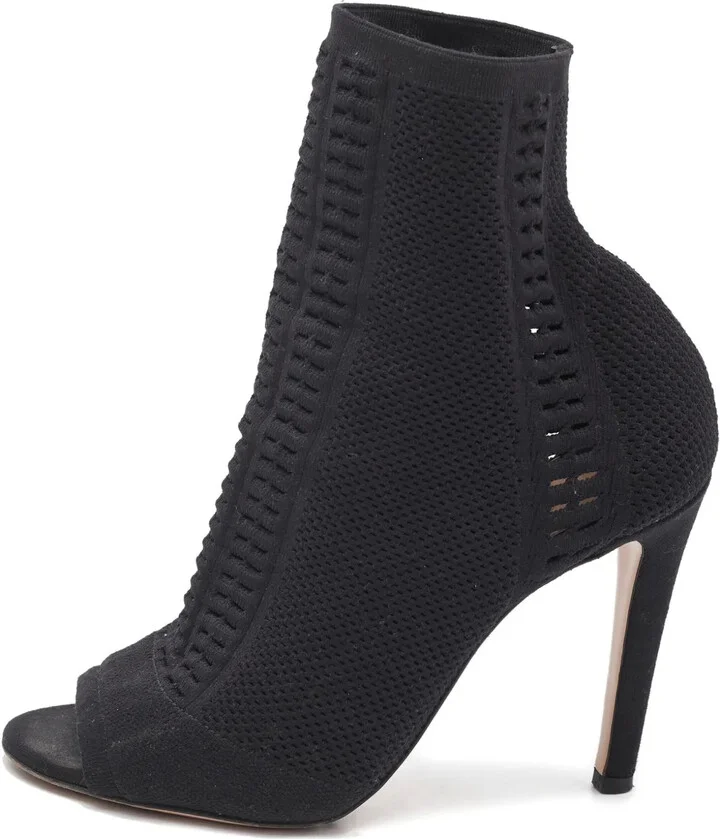 Pre-owned 115mm peep-toe boots