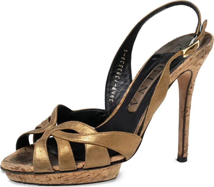 Pre-Owned 115mm Platform Strappy Sandals - Image 2
