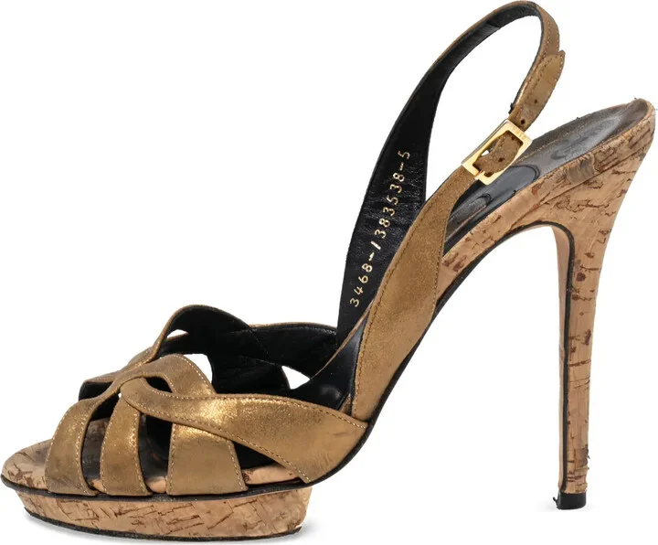 Pre-Owned 115mm Platform Strappy Sandals