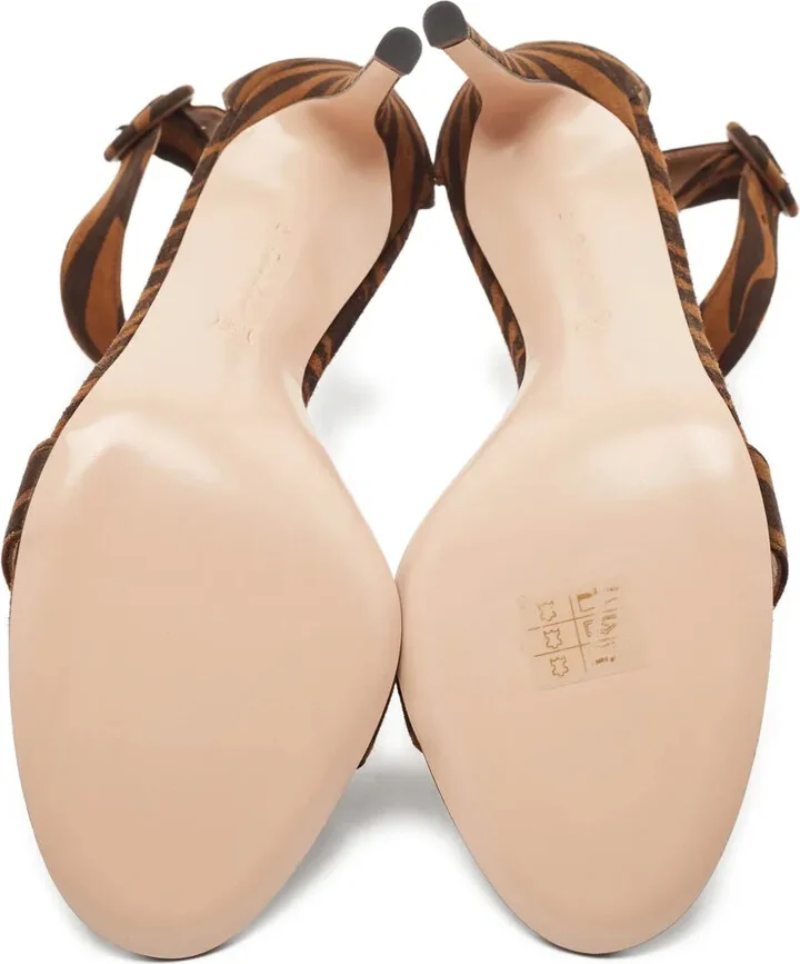 pre-owned 115mm Portofino zebra-print stiletto sandals - Image 4