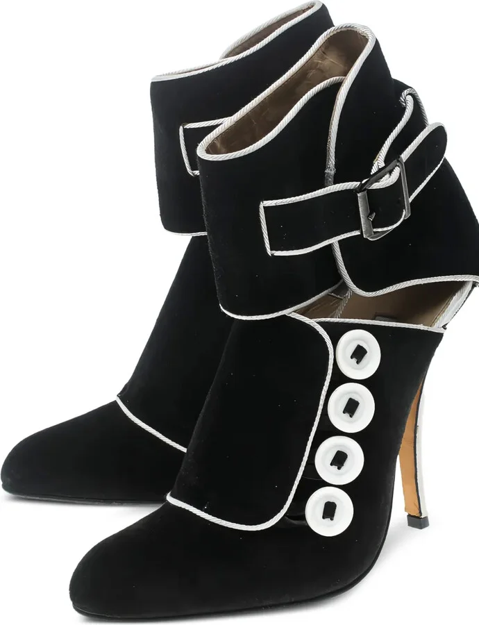 pre-owned 115mm Rapacina suede ankle boots - Image 3