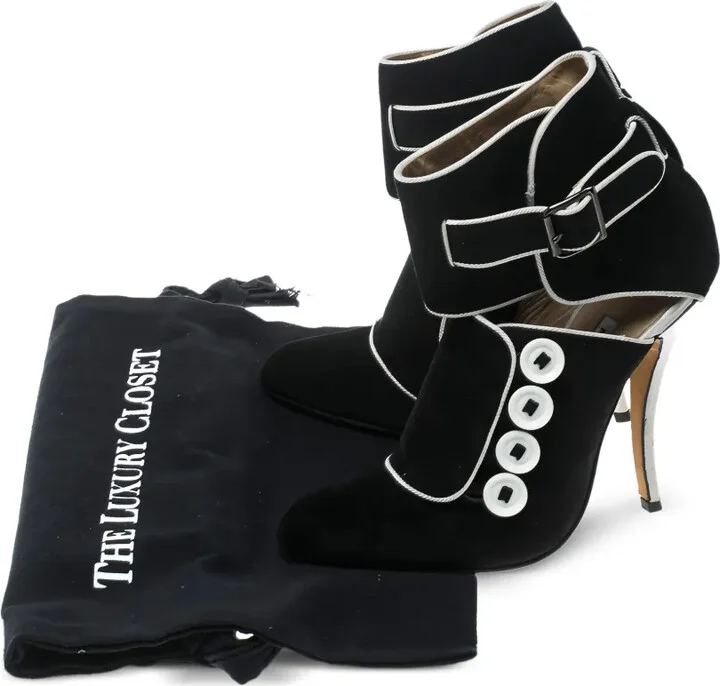 pre-owned 115mm Rapacina suede ankle boots - Image 5