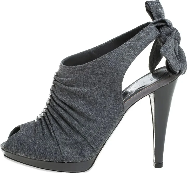 Pre-owned 115mm ruched crystal-embellished sandals - Image 2