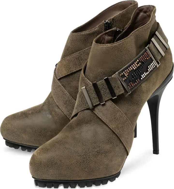 Pre-Owned 115mm Suede Boots - Image 2