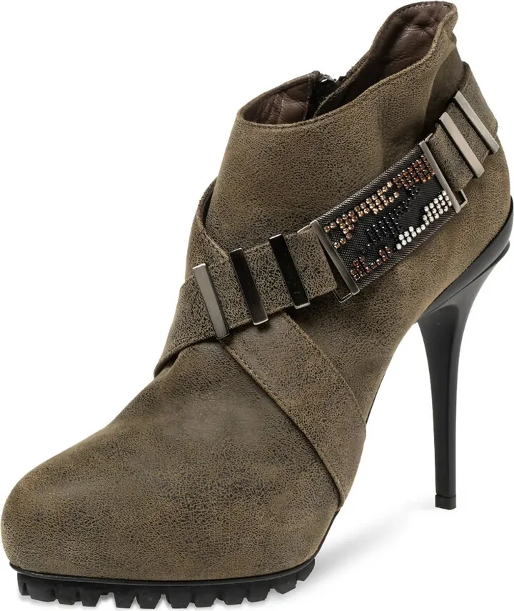 Pre-Owned 115mm Suede Boots - Image 3