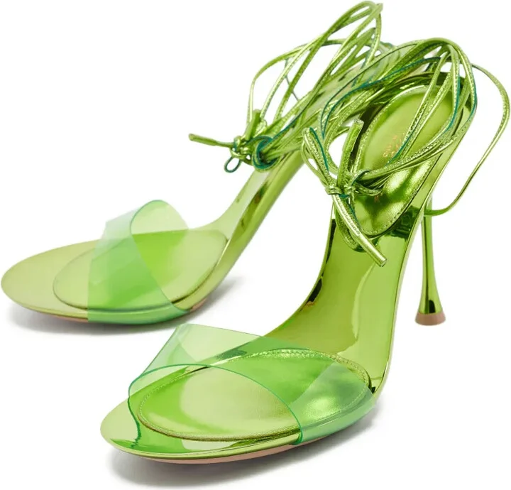 Pre-Owned 115mm Transparent-Strap Sandals - Image 2