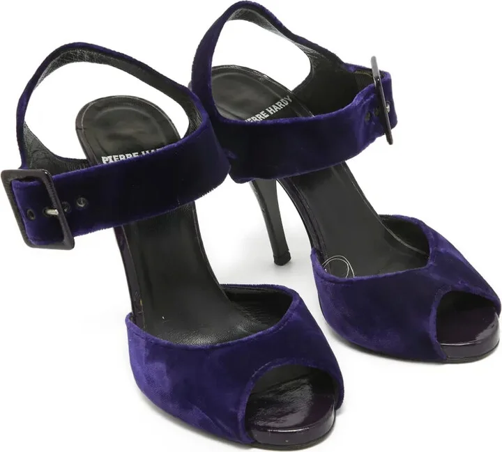 Pre-Owned 115mm Velvet Sandals - Image 2