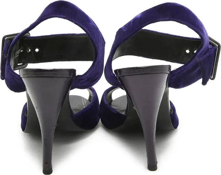 Pre-Owned 115mm Velvet Sandals - Image 4
