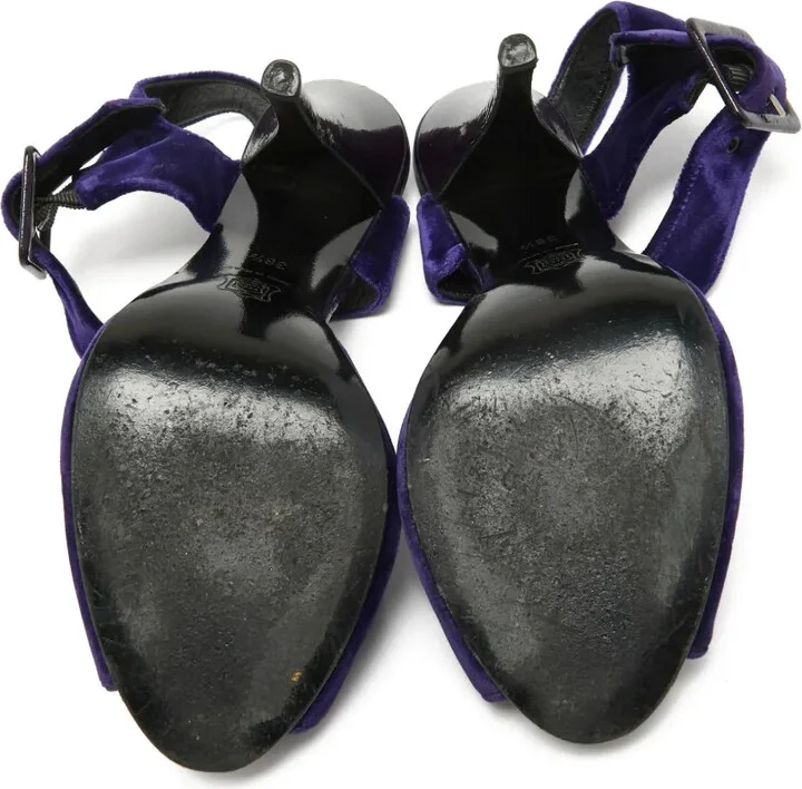 Pre-Owned 115mm Velvet Sandals - Image 5