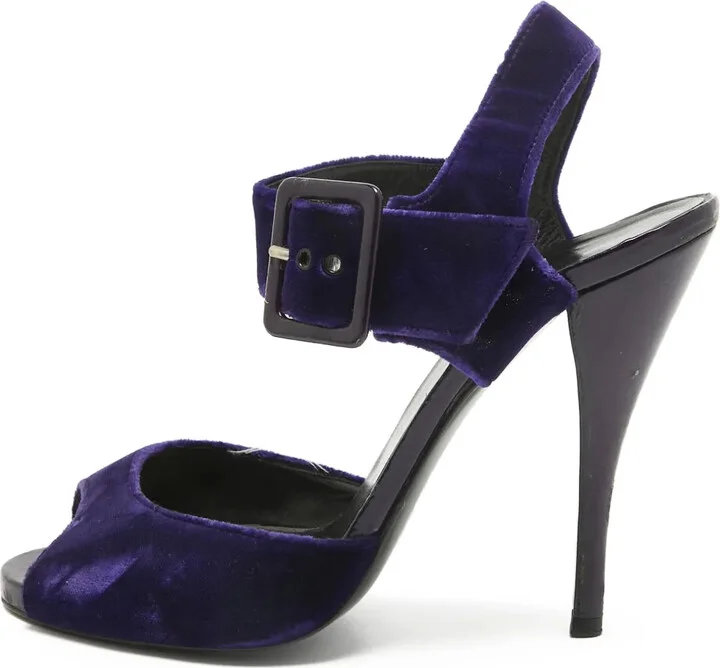Pre-Owned 115mm Velvet Sandals