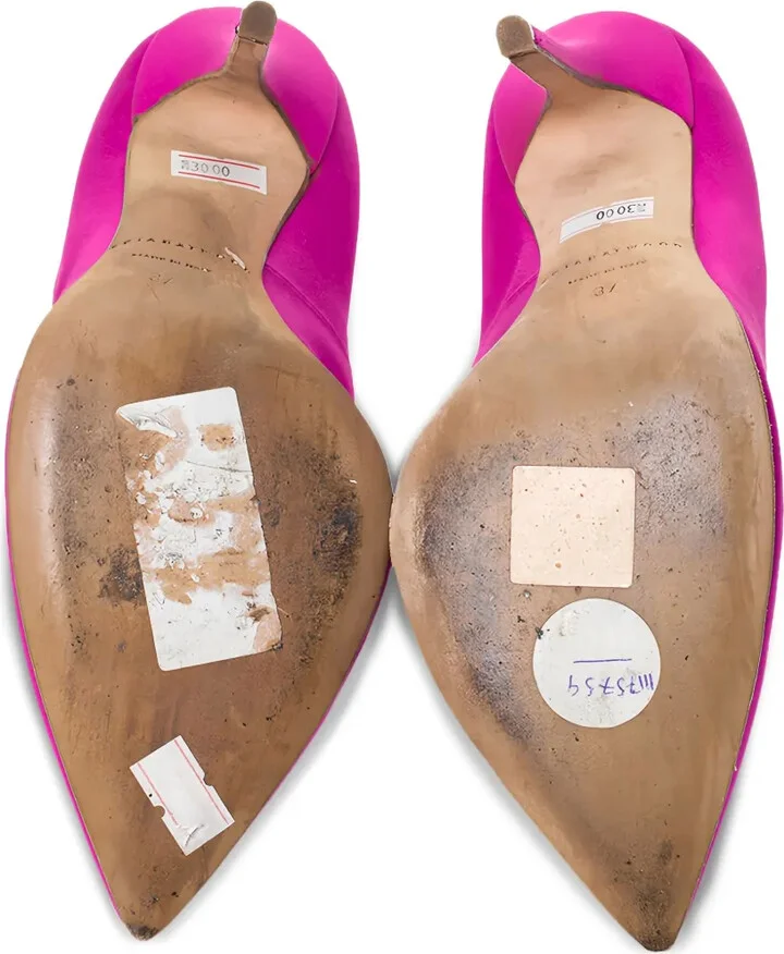pre-owned 120mm Besame satin pumps - Image 4