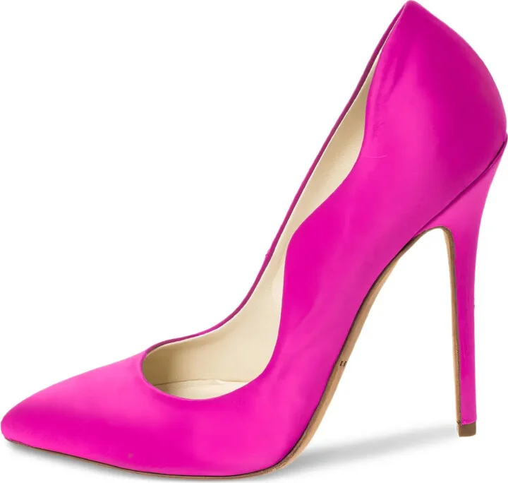 pre-owned 120mm Besame satin pumps