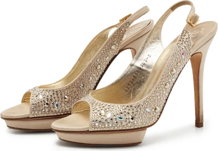 Pre-Owned 120mm Crystal-Embellished Sandals - Image 2