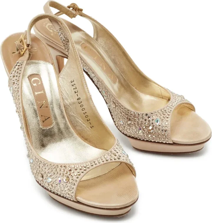Pre-Owned 120mm Crystal-Embellished Sandals - Image 3