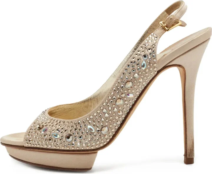 Pre-Owned 120mm Crystal-Embellished Sandals